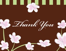 Pink Plumeria Whimsy Thank You Cards