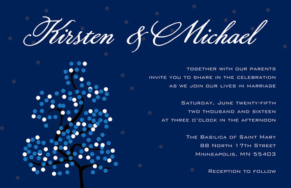 Dotty Blue Tree RSVP Cards