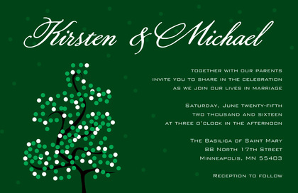 Dotty Green Tree RSVP Cards