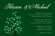 Polka Dotty Green Tree Party Invitations