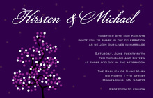 Dotty Dark Purple Tree Party Invitations