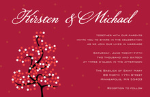 Holiday Dotty Red Tree Invitations