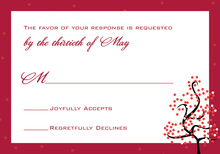 Red Crme Border RSVP Cards