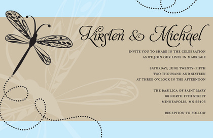 Playful Dragonfly Blue RSVP Cards