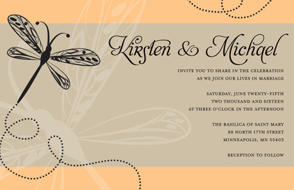 Playful Dragonfly Classic Blue Party Invitations