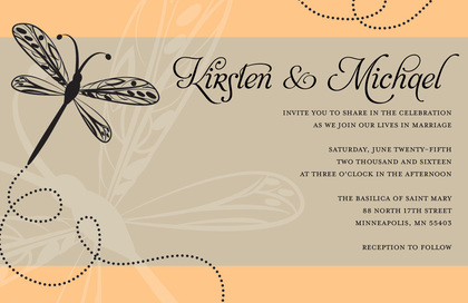 Playful Dragonfly Modern Trendy Lavender Invitations