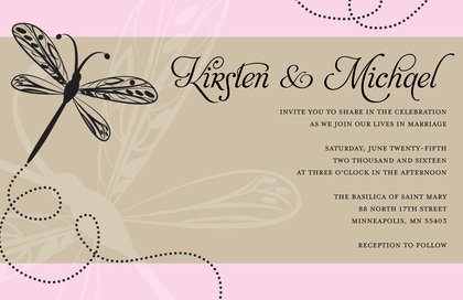 Playful Dragonfly Pink RSVP Cards