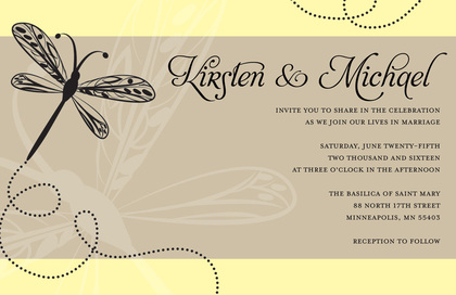 Playful Dragonfly Superb Pink Invitations