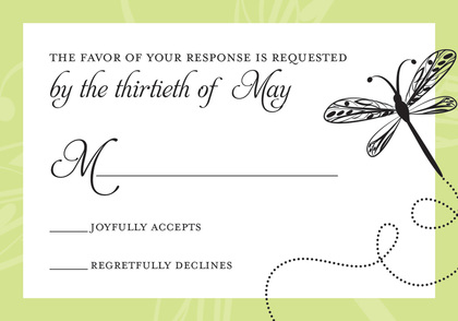 Playful Dragonfly Simply Subtle Green Invitations