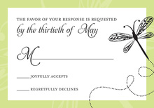 Playful Dragonfly Green RSVP Cards