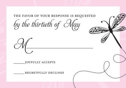 Playful Dragonfly Superb Pink Invitations