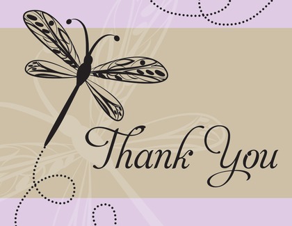 Playful Dragonfly Pink Thank You Cards