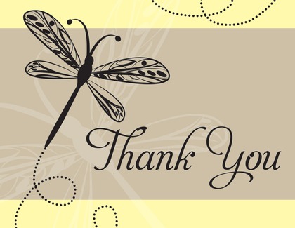 Playful Dragonfly Pink Thank You Cards