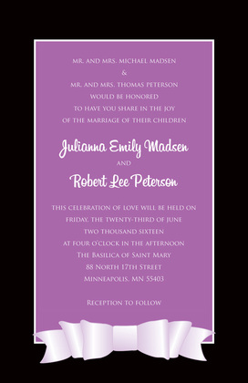 Modern Teal Double Bow Printed Invitations