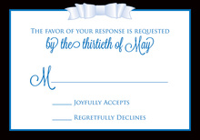 Blue Double Bow RSVP Cards