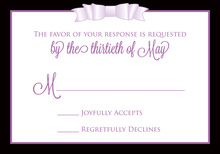 Purple Double Bow RSVP Cards