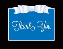 Simply Modern Blue Border Thank You Cards