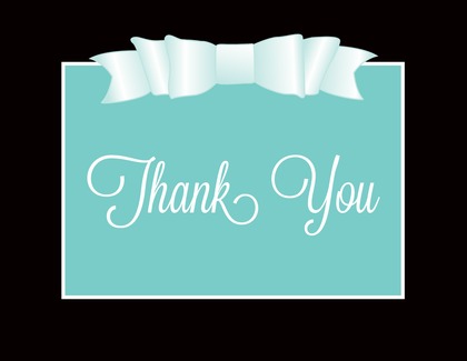 Blue Double Bow Thank You Cards