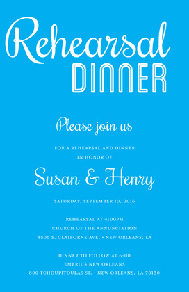 Modern Purple Rehearsal Dinner Simple Script Invites