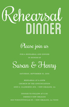 Modern Green Rehearsal Dinner Simple Script Invites