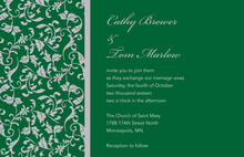Green Leafy Simple Flourish Wedding Invitations