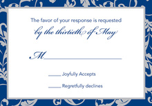 Layered Blue Vintage Borders RSVP Cards