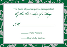 Green Deco Tile Borders RSVP Cards