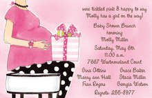 Pretty Woman Pregnant Floral Invitation