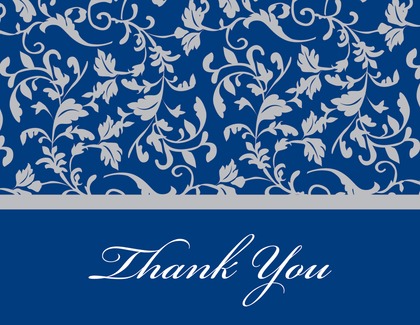 Purple Leafy Flourish Thank You Cards