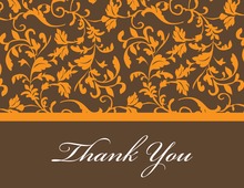 Playful Pink Damask Thank You Cards