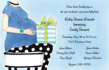 Blue Pregnancy Presents Invitation
