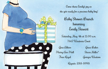 Fashionable Mom Blue Blonde Invitation