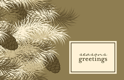 Modern Green Pine Folded Greeting Cards