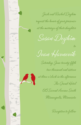 Romantic Birch Tree Wedding Invitations