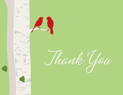 Romantic Wedding Birds Thank You Cards