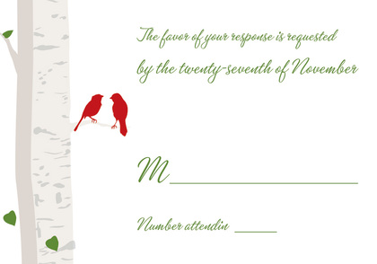Romantic Wedding Birds RSVP Cards