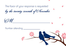 Two Loving Birds White Background RSVP Cards