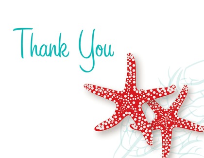 Orange Starfish Wedding Thank You Cards