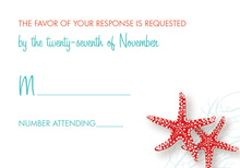 Red Starfish Wedding RSVP Cards