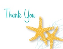 Orange Starfish Wedding Thank You Cards