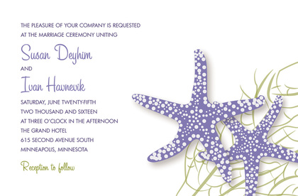 Red Starfish Beach Wedding Shower Invitations