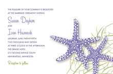 Purple Starfish Beach Wedding Invitations