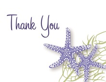 Purple Starfish Wedding Thank You Cards