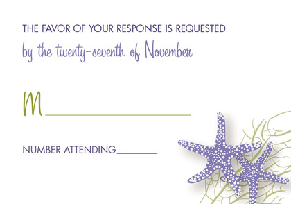 Slate Blue Starfish RSVP Cards