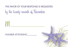Purple Starfish Wedding RSVP Cards
