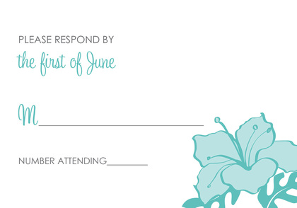 Turquoise Hibiscus Flowers Invitation