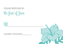 Turquoise Hibiscus Flower RSVP Cards