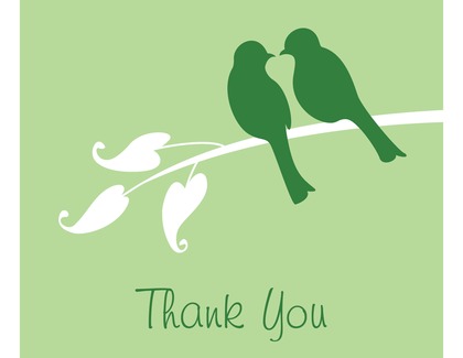 Green Lovely Wedding Birds Enclosure Cards