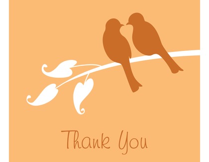 Green Lovely Birds Thank You Cards