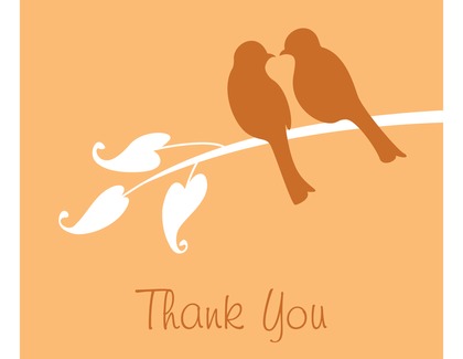 Grey Lovely Birds Thank You Cards